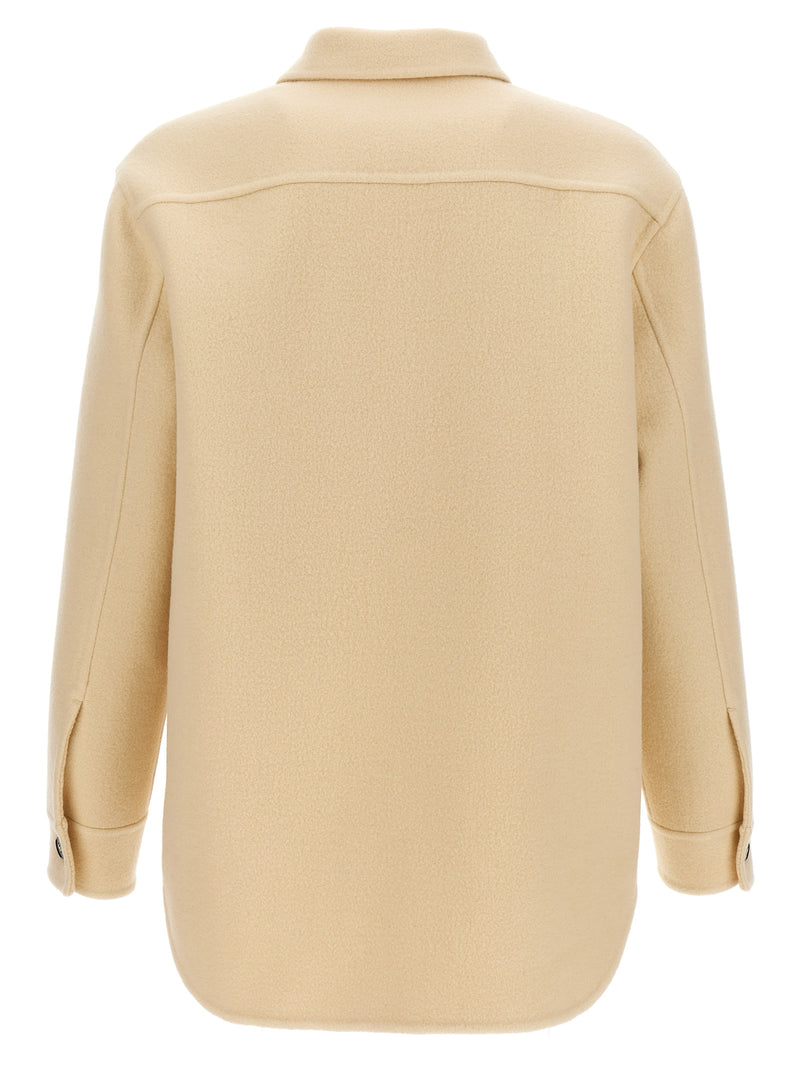 Jil Sander Beige Virgin Wool Coat for Men