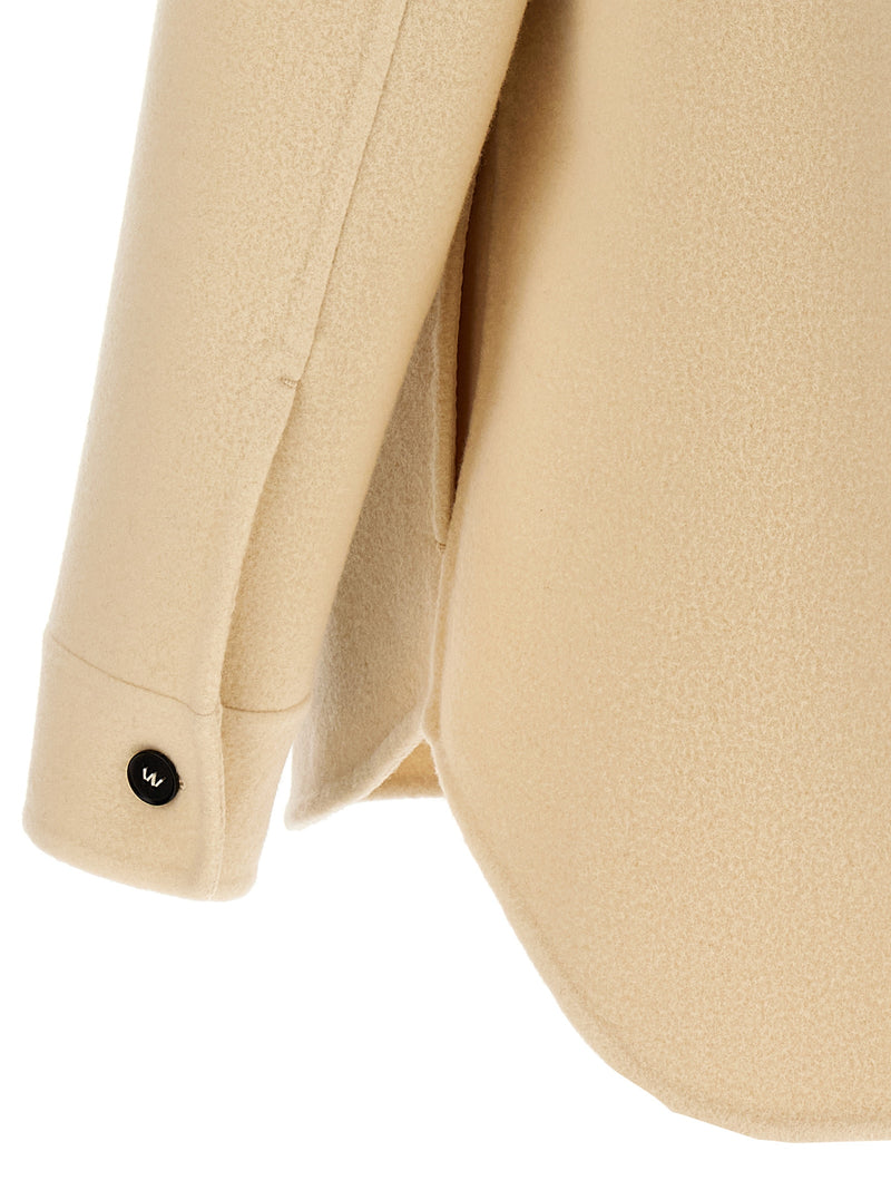 Jil Sander Beige Virgin Wool Coat for Men