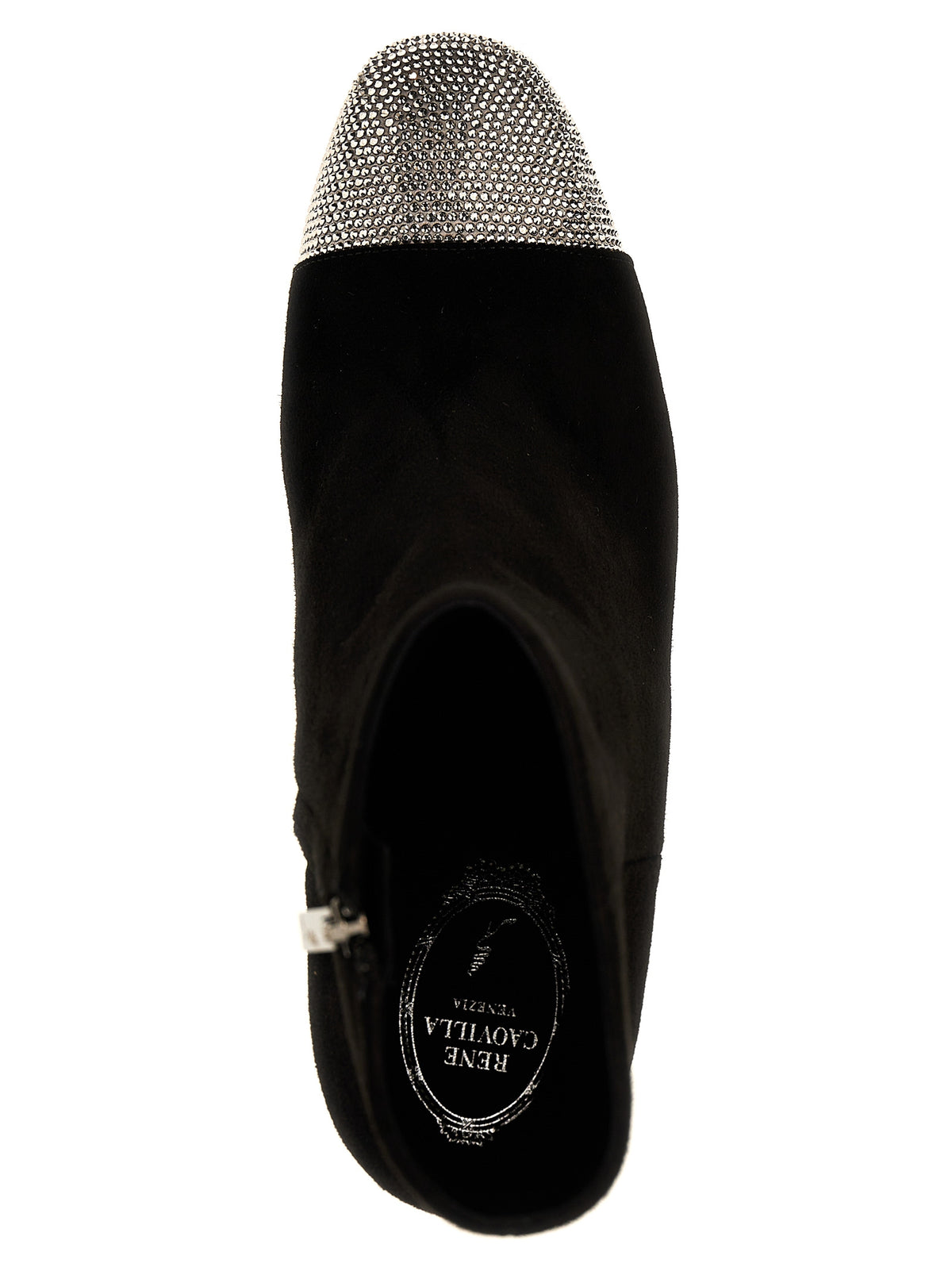 RENE CAOVILLA Bonnie Black Leather Ankle Boots