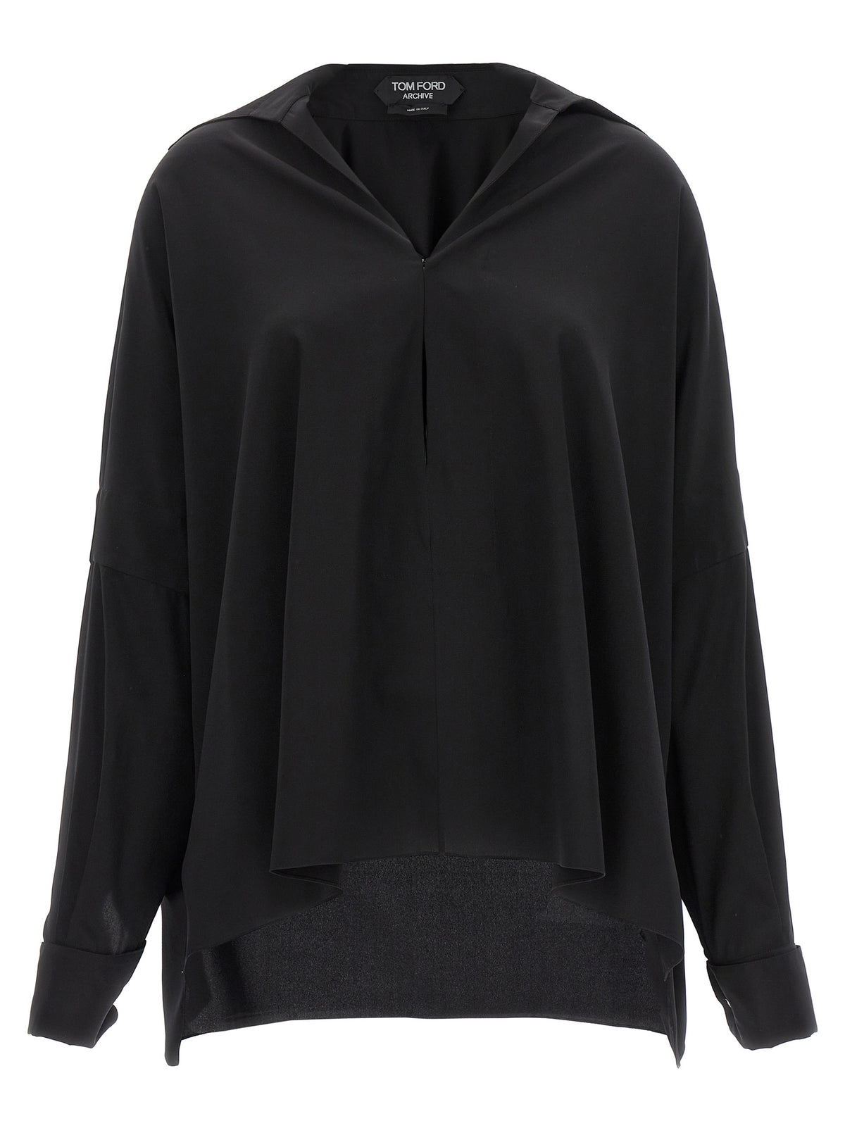 Tom Ford Black Silk Blouse - Elegant Oversized Design