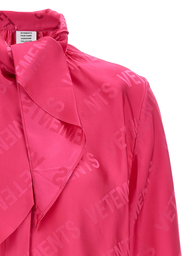 Vetements Fuchsia Monogram Blouse