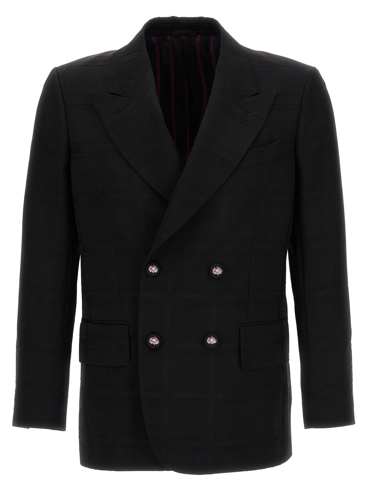 Etro Black Virgin Wool Blazer - Elegant Double-Breasted Design