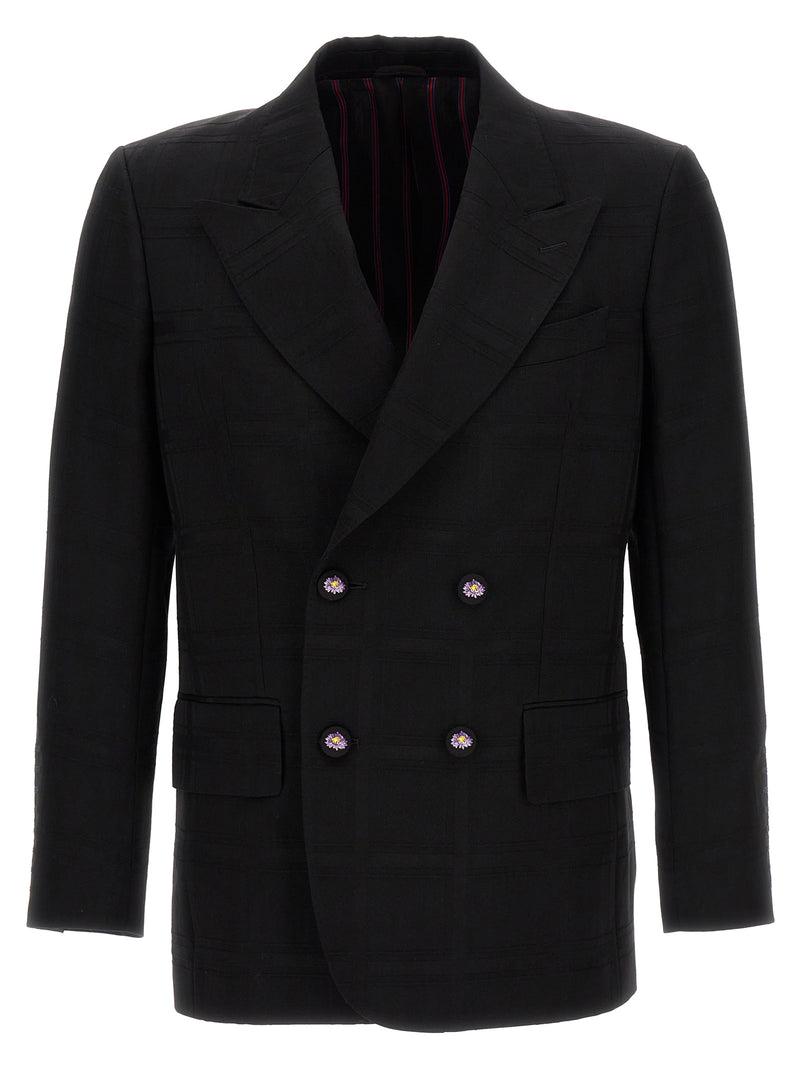 Etro Black Virgin Wool Blazer - Elegant Double-Breasted Design