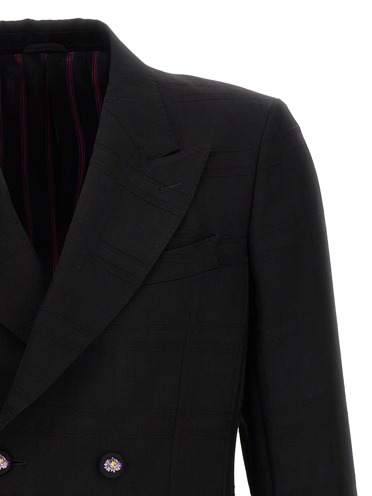 Etro Black Virgin Wool Blazer - Elegant Double-Breasted Design