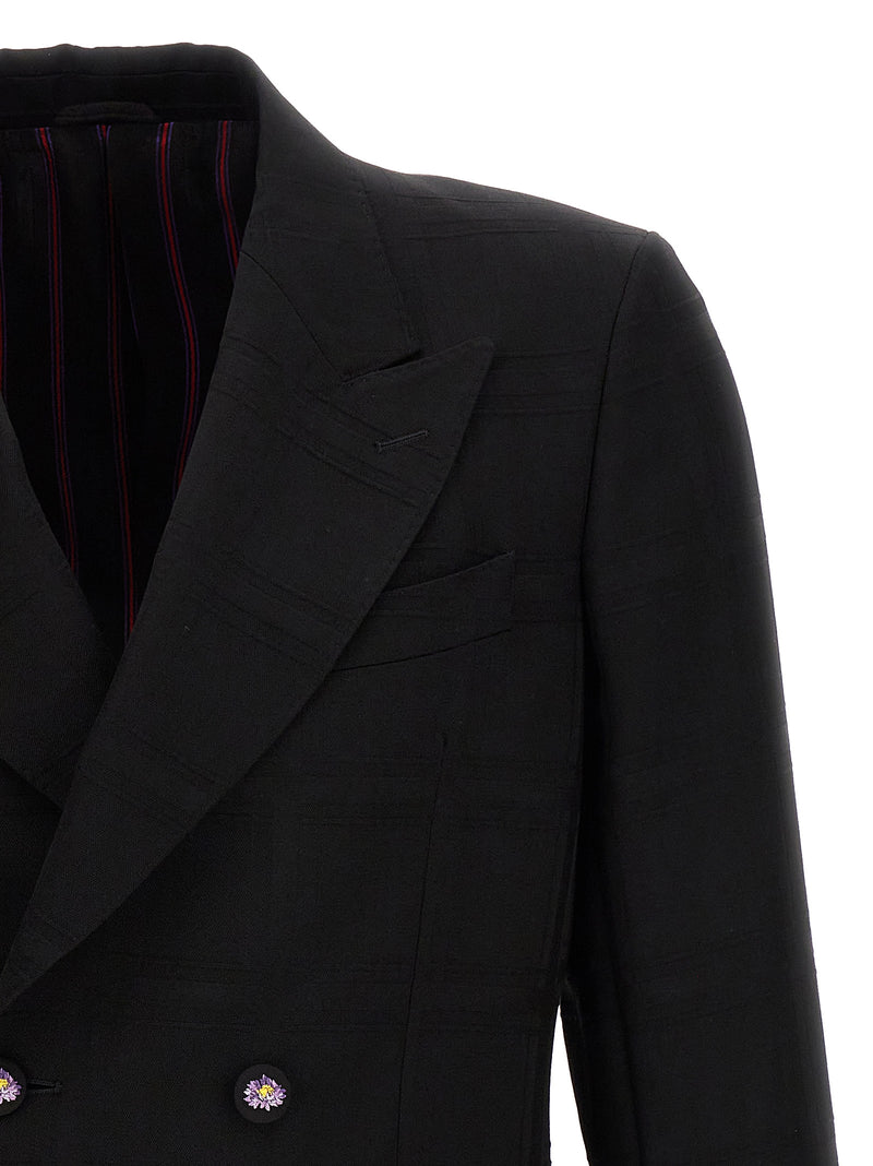 Etro Black Virgin Wool Blazer - Elegant Double-Breasted Design