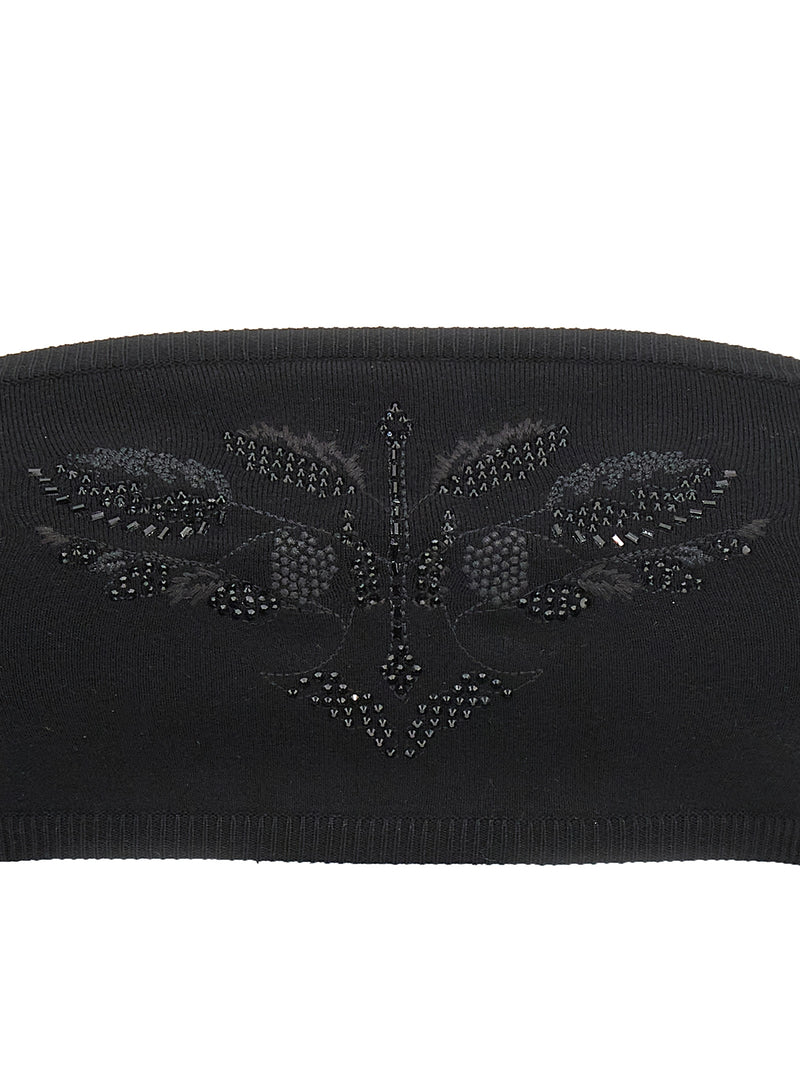 Max Mara Comune Black Viscose Bandeau Top