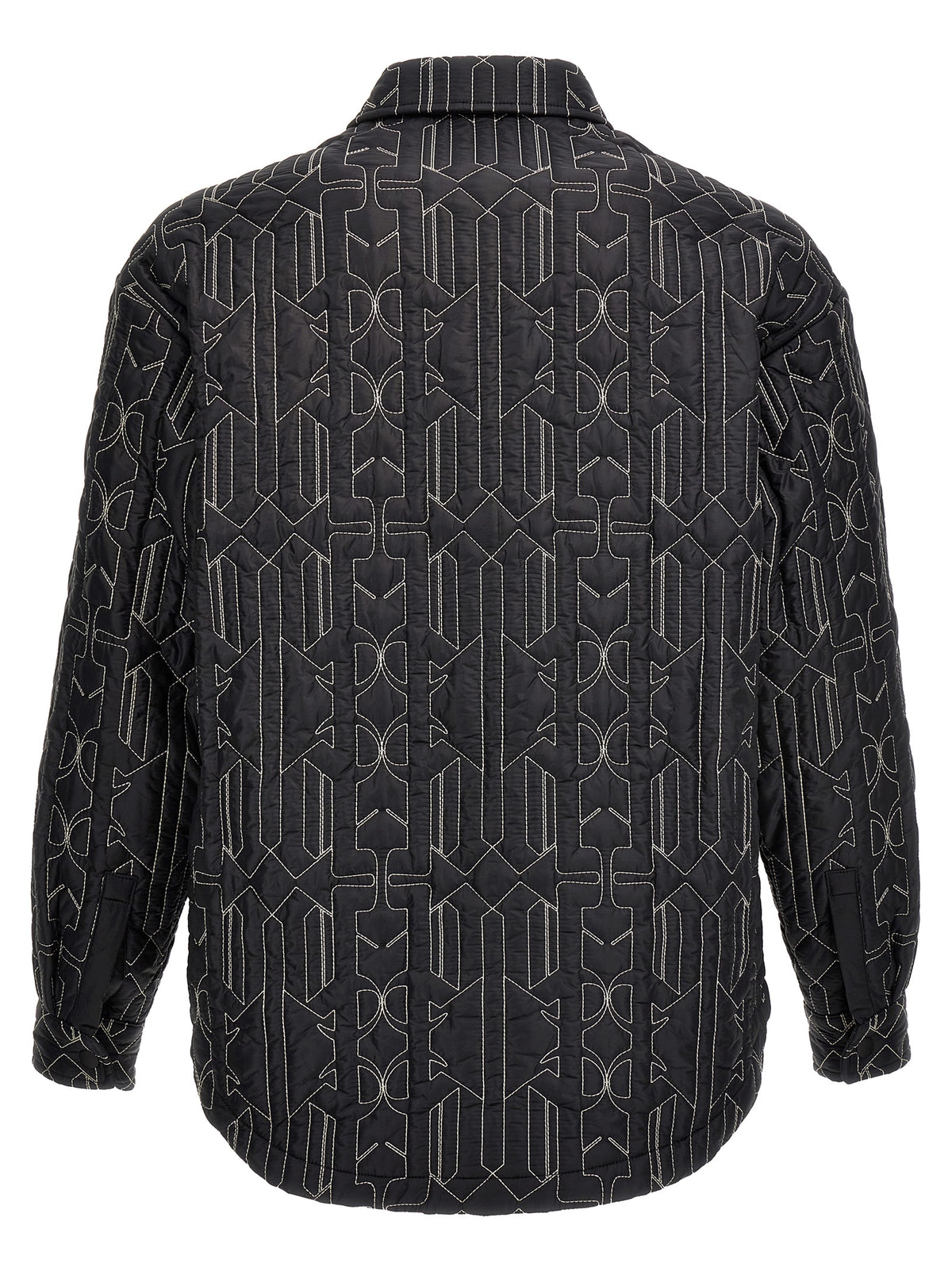 Palm Angels Gray All Monogram Quilted Dover Shell Jacket