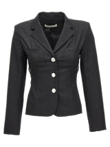 Alessandra Rich Black Wool Blazer - Elegant and Chic