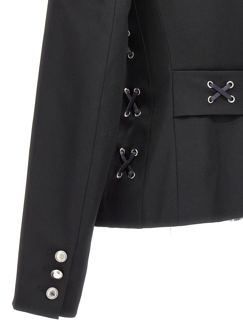 Alessandra Rich Black Wool Blazer - Elegant and Chic