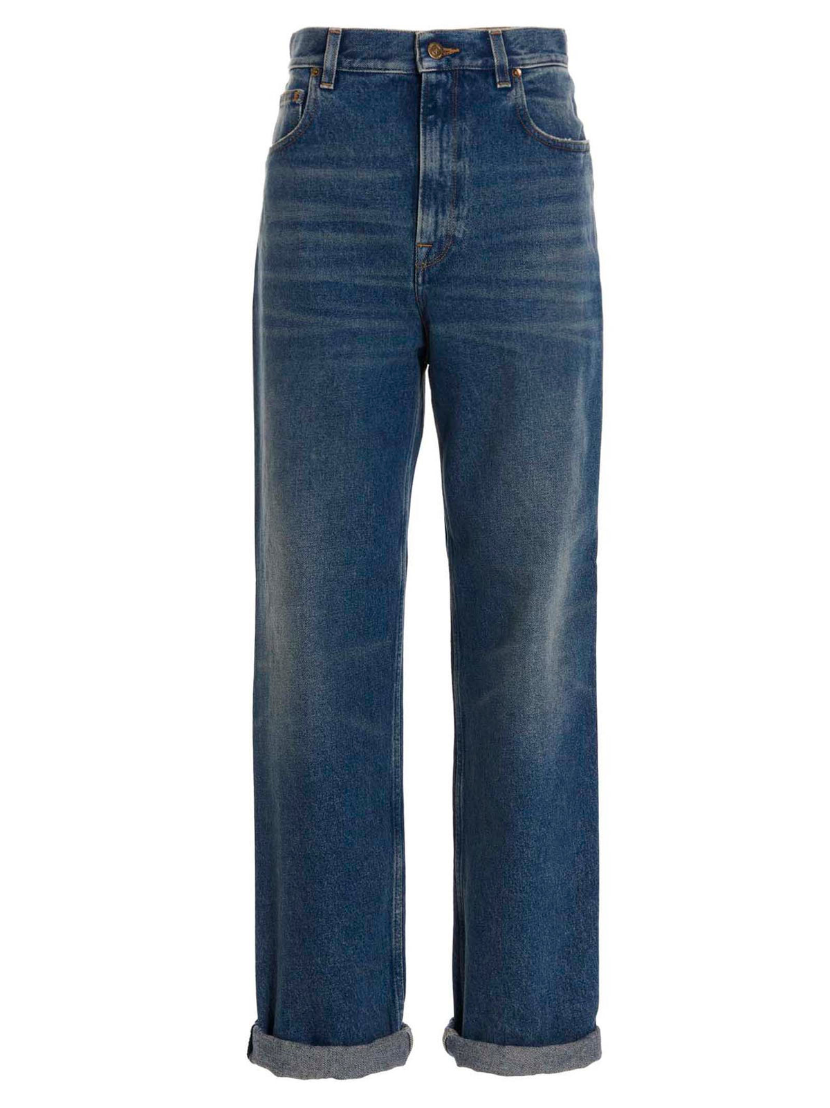 Golden Goose Kim Blue Cotton Straight-Leg Jeans