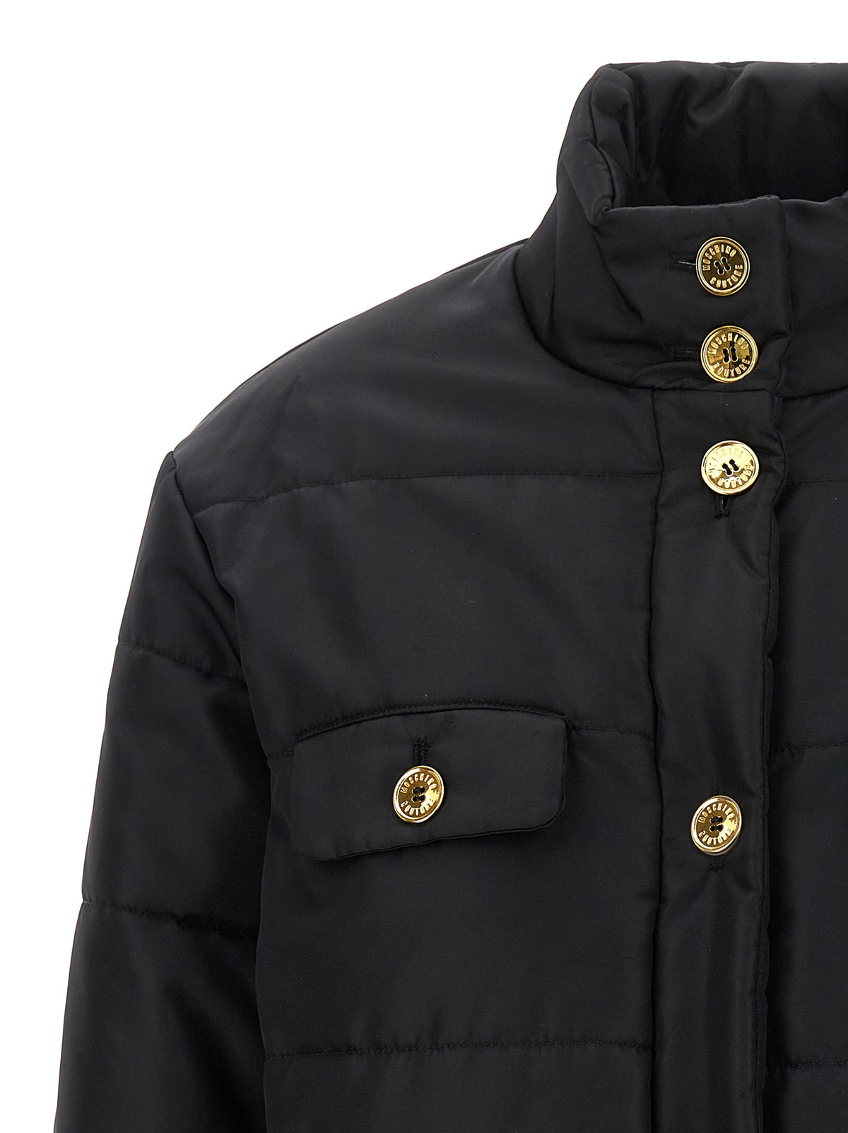 Moschino Black Polyamide Full-Length Jacket - Stylish & Warm