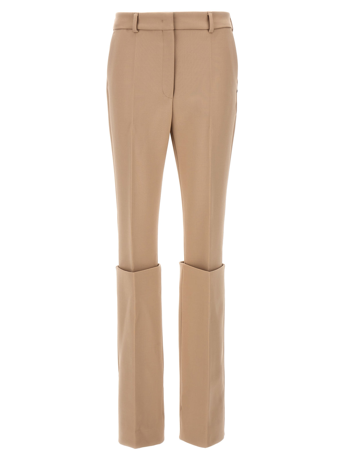 Sportmax Beige Wool-Blend Dress Pants for Women