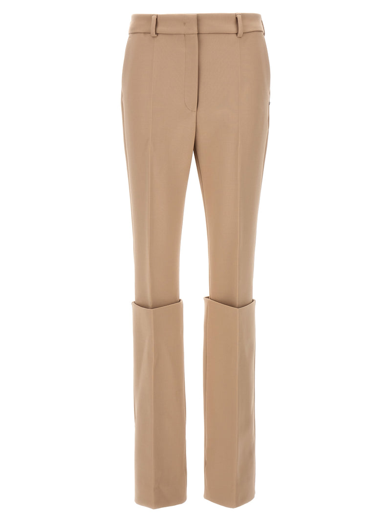 Sportmax Beige Wool-Blend Dress Pants for Women