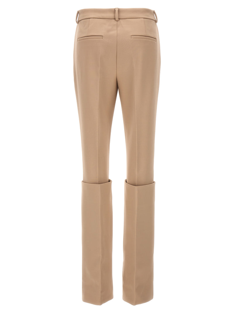 Sportmax Beige Wool-Blend Dress Pants for Women