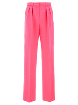 Sportmax Tibet Fuchsia Virgin Wool Casual Pants