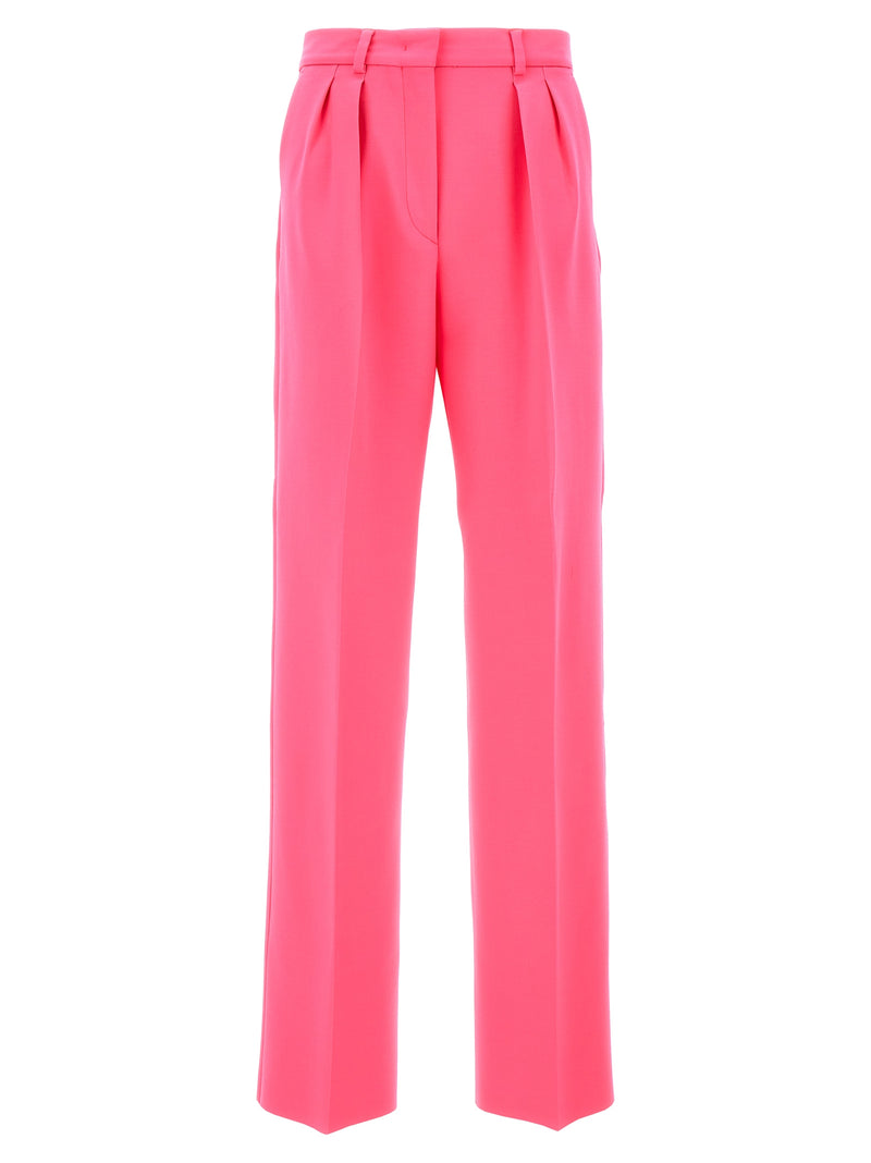 Sportmax Tibet Fuchsia Virgin Wool Casual Pants