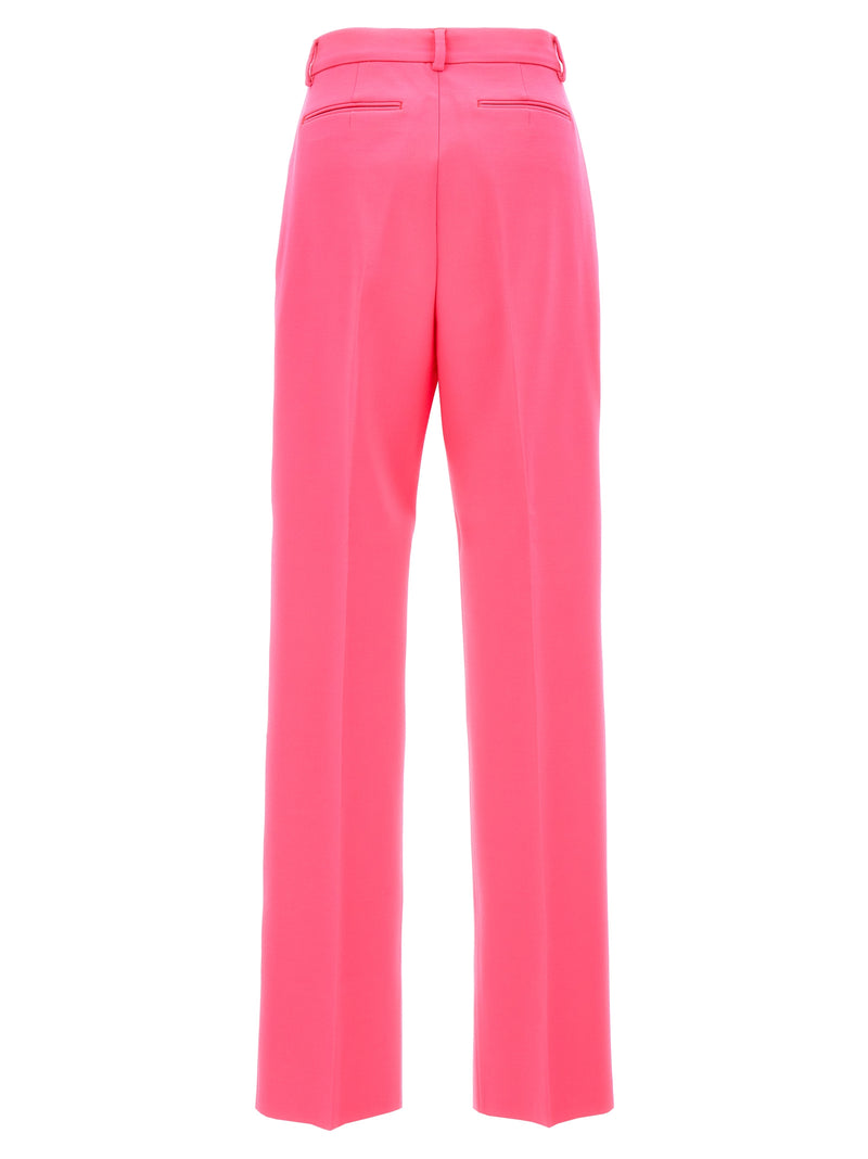 Sportmax Tibet Fuchsia Virgin Wool Casual Pants