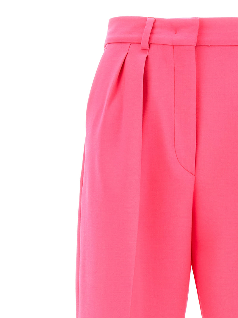 Sportmax Tibet Fuchsia Virgin Wool Casual Pants