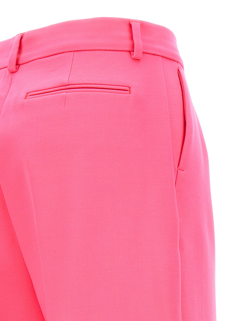 Sportmax Tibet Fuchsia Virgin Wool Casual Pants