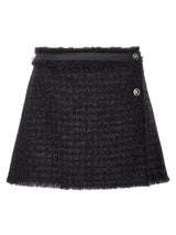 Versace Black Virgin Wool Long Skirt - Iconic Elegance