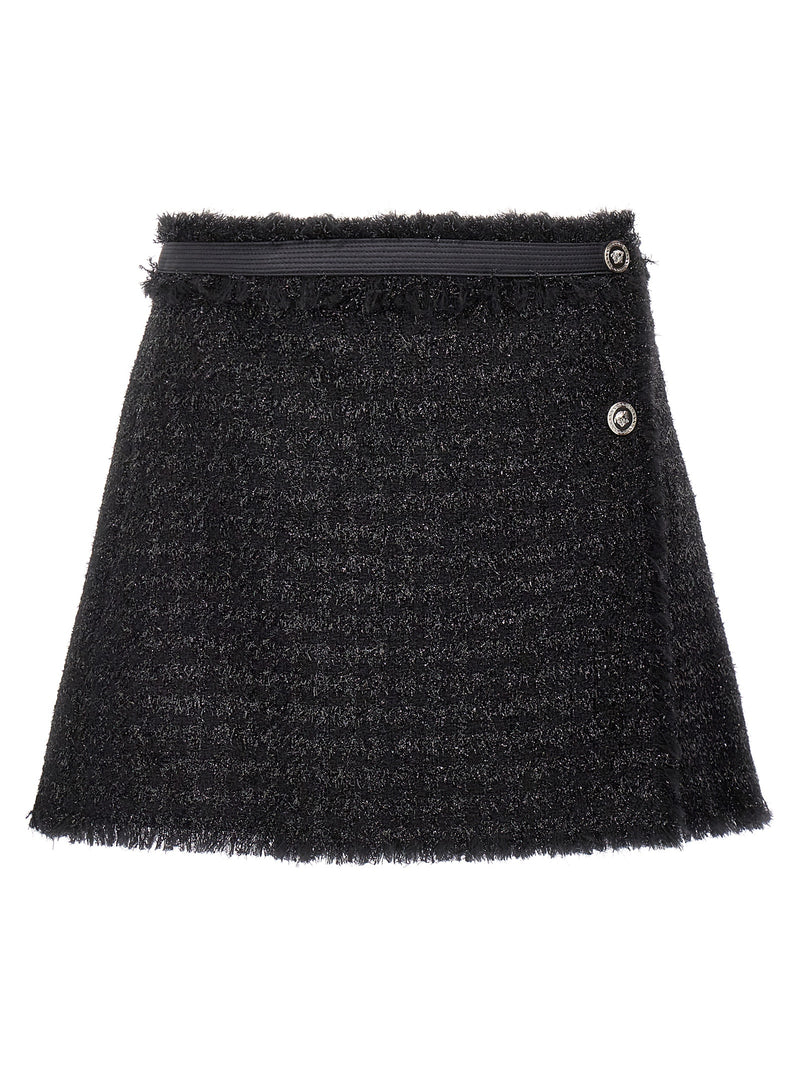 Versace Black Virgin Wool Long Skirt - Elegant & Timeless