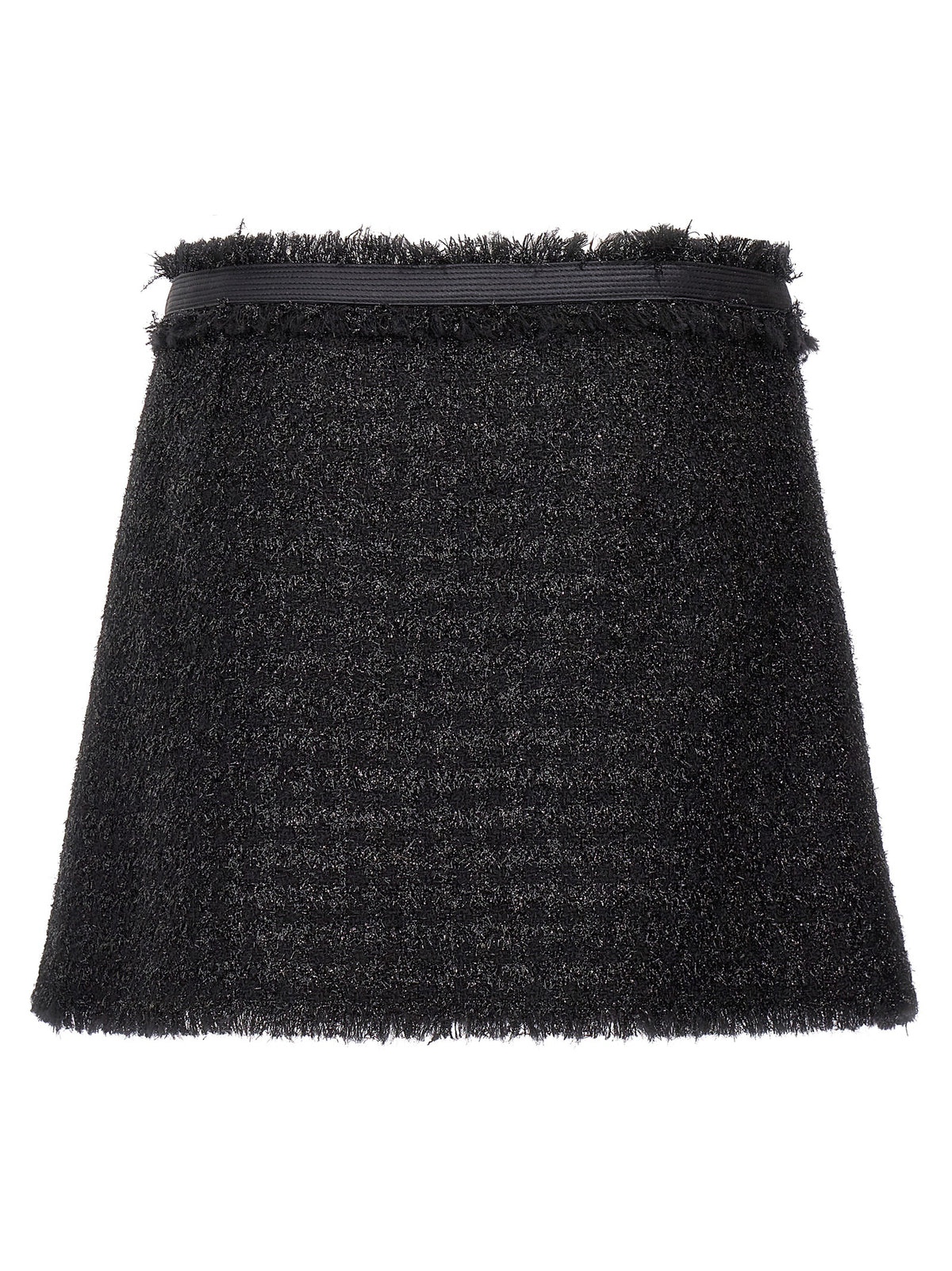 Versace Black Virgin Wool Long Skirt - Iconic Elegance