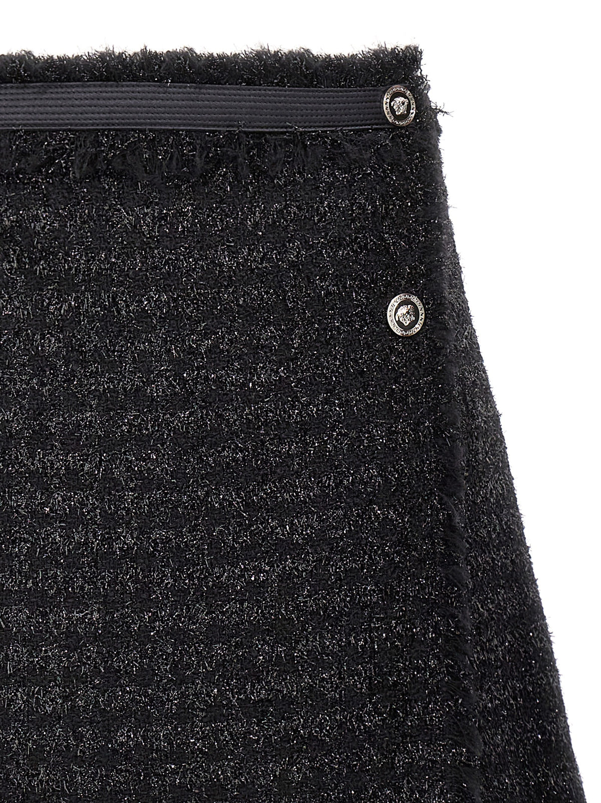 Versace Black Virgin Wool Long Skirt - Iconic Elegance