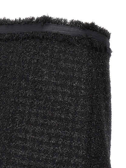 Versace Black Virgin Wool Long Skirt