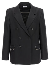 Off-White Black Virgin Wool Blazer - Modern Chic Tailoring