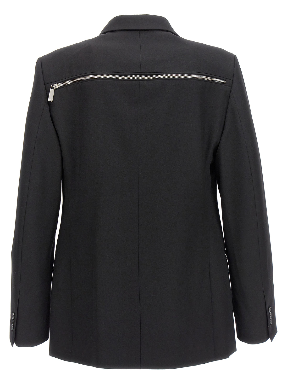 Off-White Black Virgin Wool Blazer - Modern Chic Tailoring