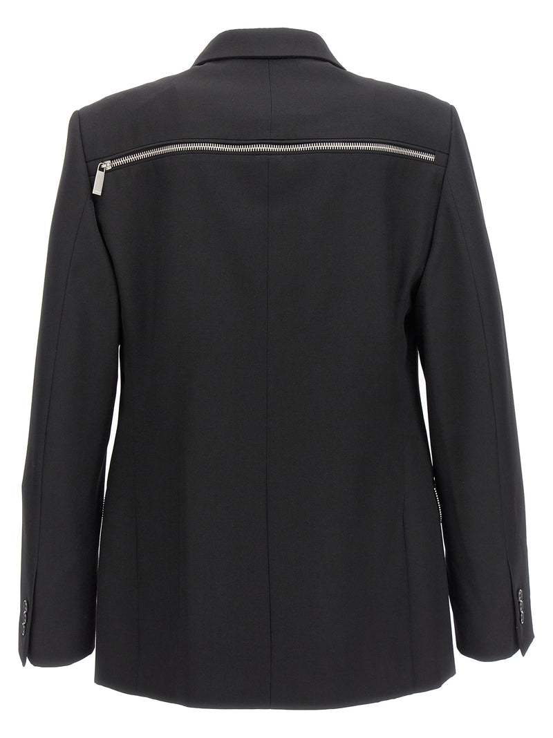 Off-White Black Virgin Wool Blazer - Modern Chic & Sophistication