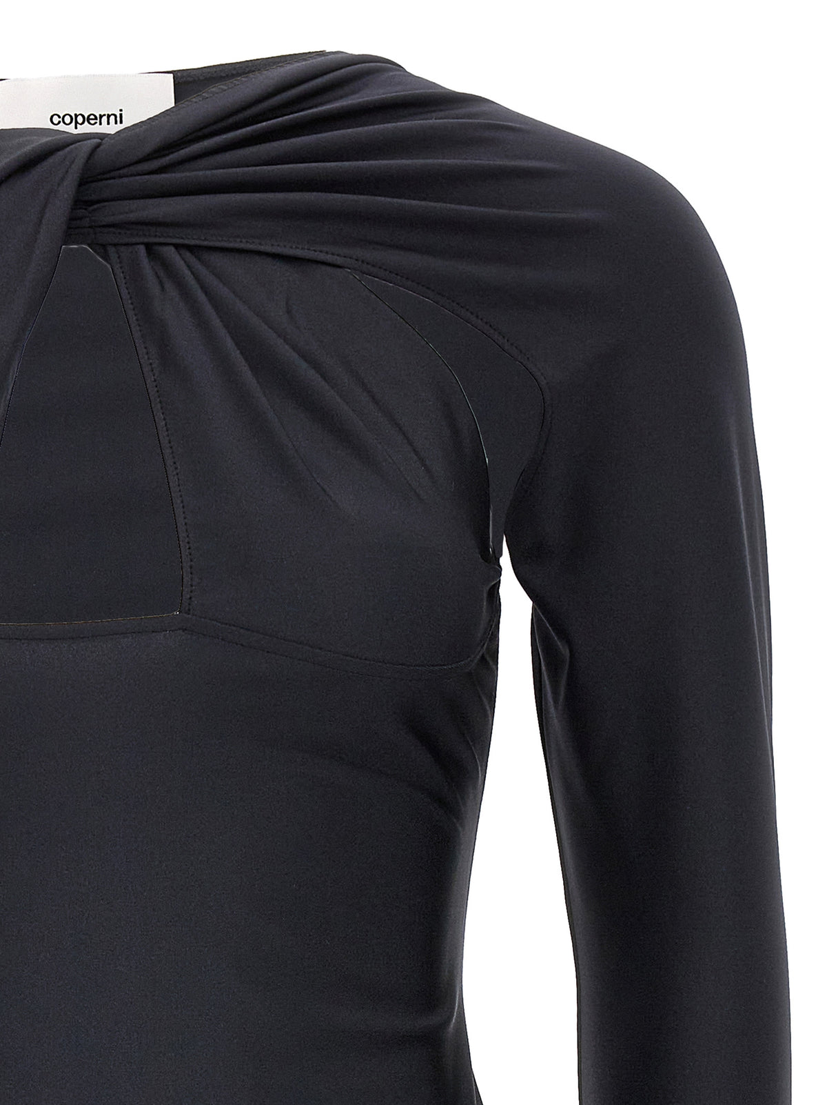 Coperni Black Polyamide Short Dress - Twisted Cut-Out Design