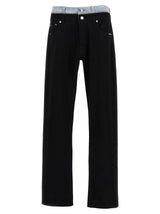 VTMNTS Black Cotton Straight-Leg Jeans for Men