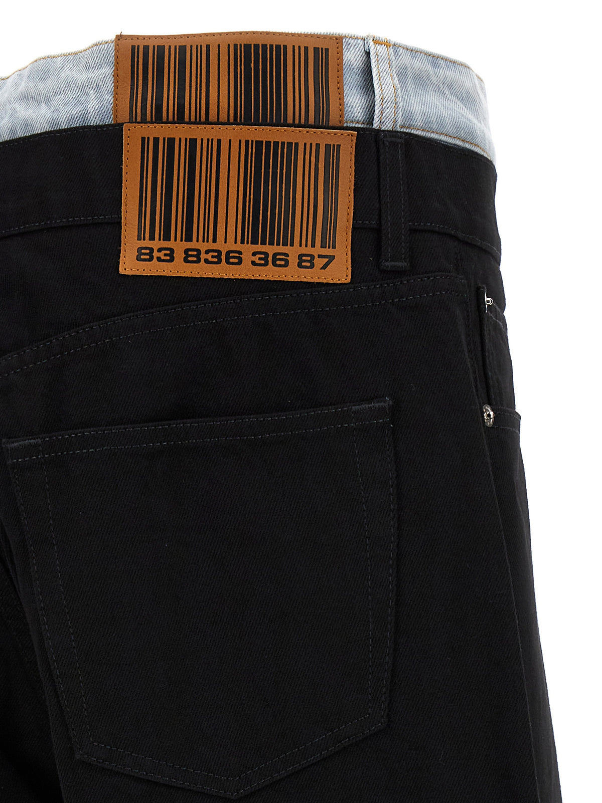 VTMNTS Black Cotton Straight-Leg Jeans for Men