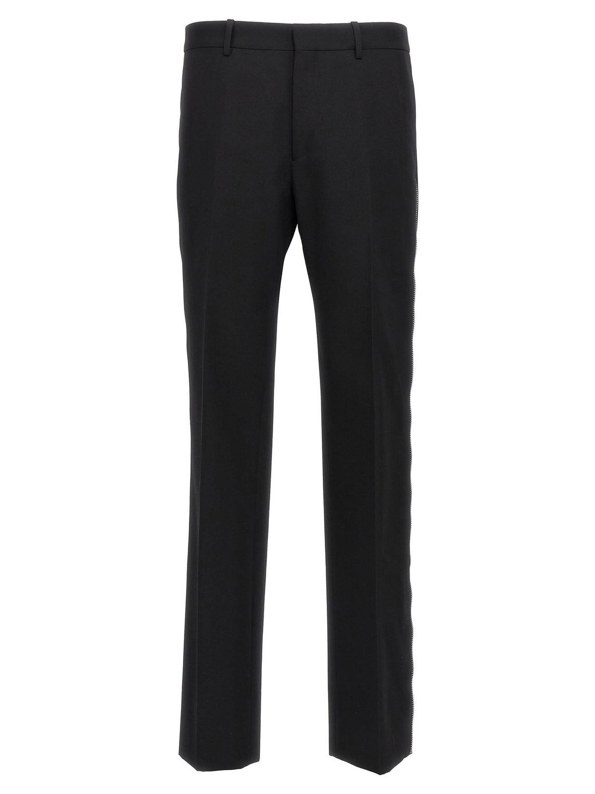 Off-White Black Virgin Wool Dress Pants for Men
