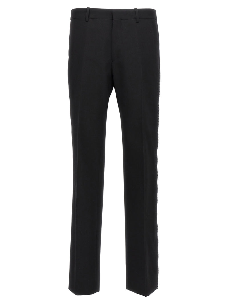 Off-White Black Virgin Wool Dress Pants for Men