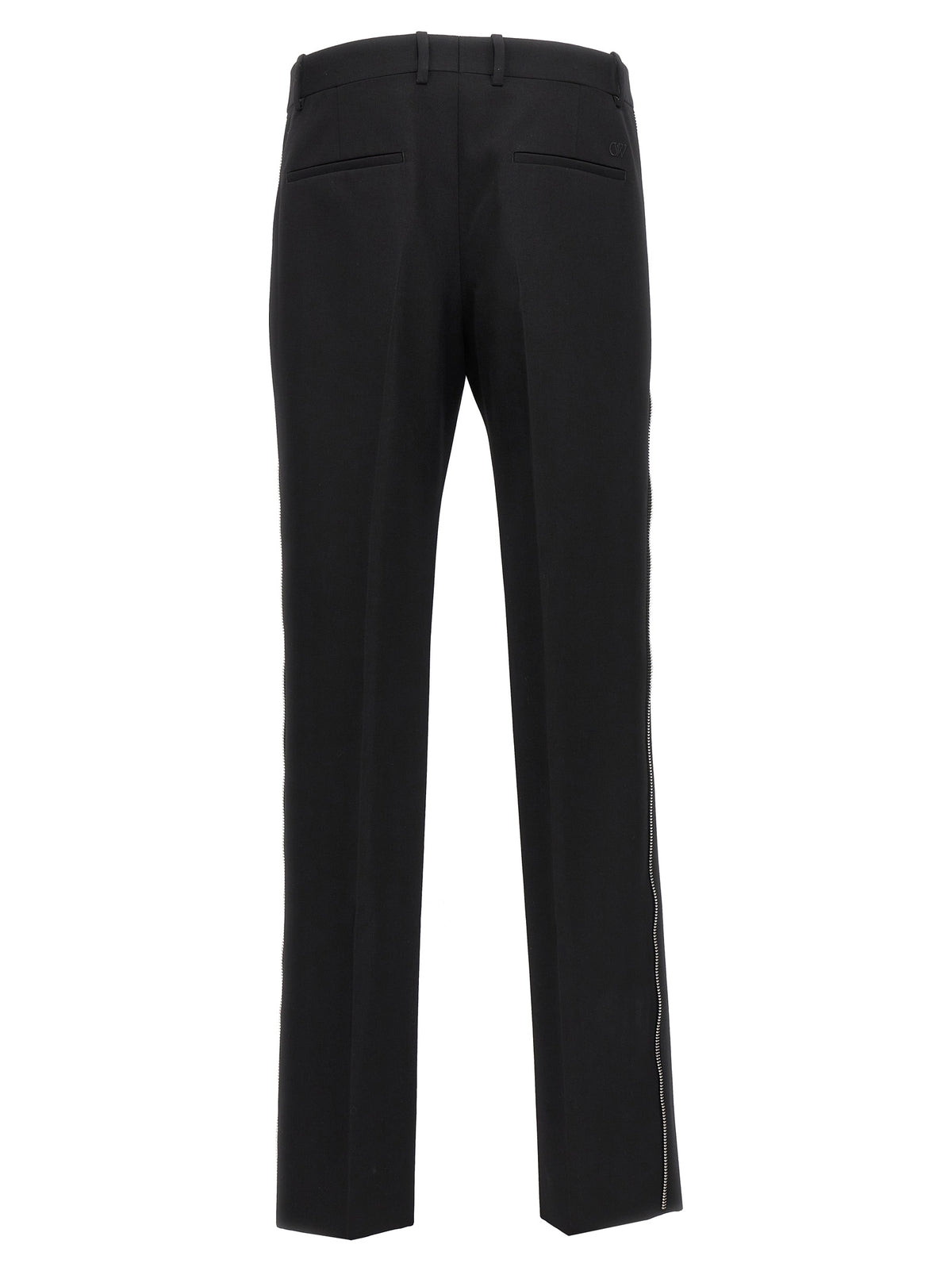 Off-White Black Virgin Wool Dress Pants for Men