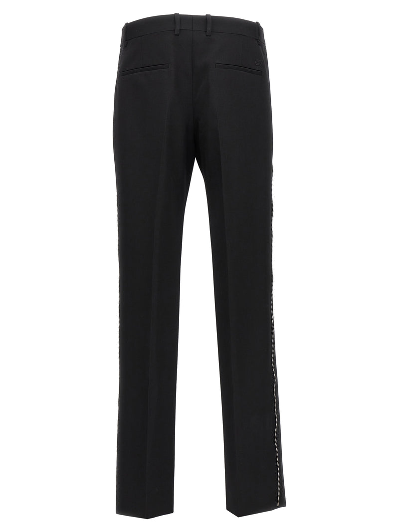 Off-White Black Virgin Wool Dress Pants for Men