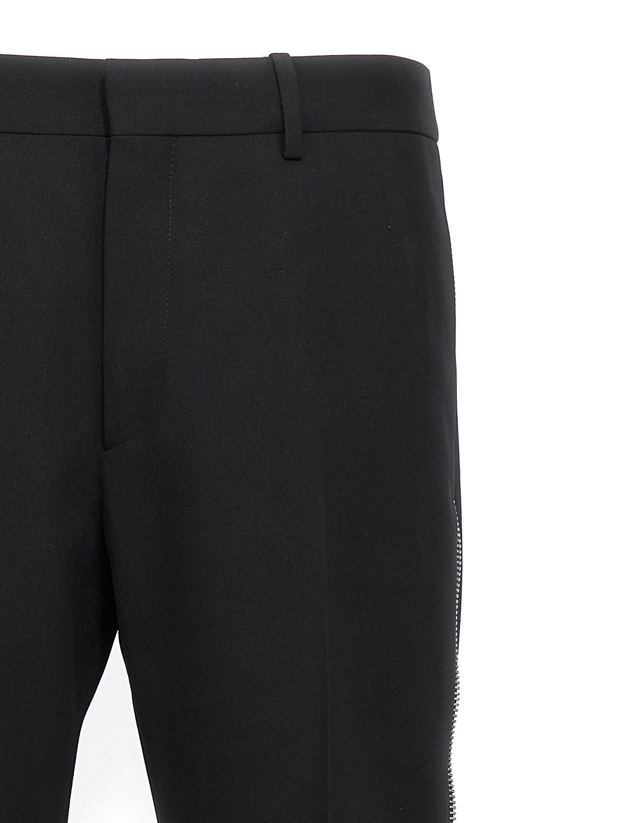 Off-White Black Virgin Wool Dress Pants for Men