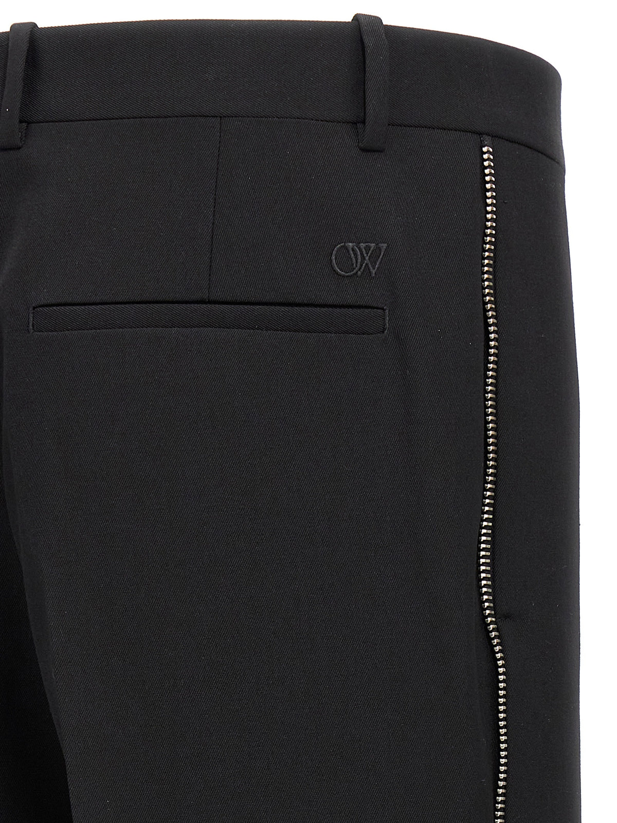 Off-White Black Virgin Wool Dress Pants for Men