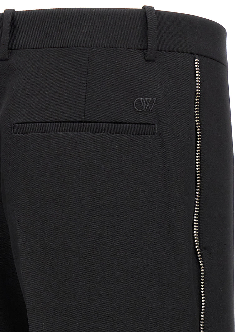 Off-White Black Virgin Wool Dress Pants for Men