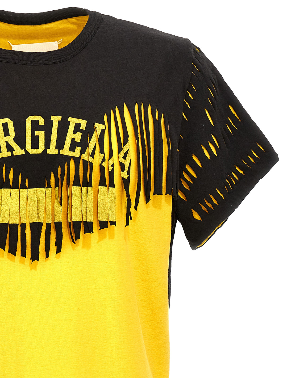 Maison Margiela Bicolor Cotton T-Shirt - Yellow
