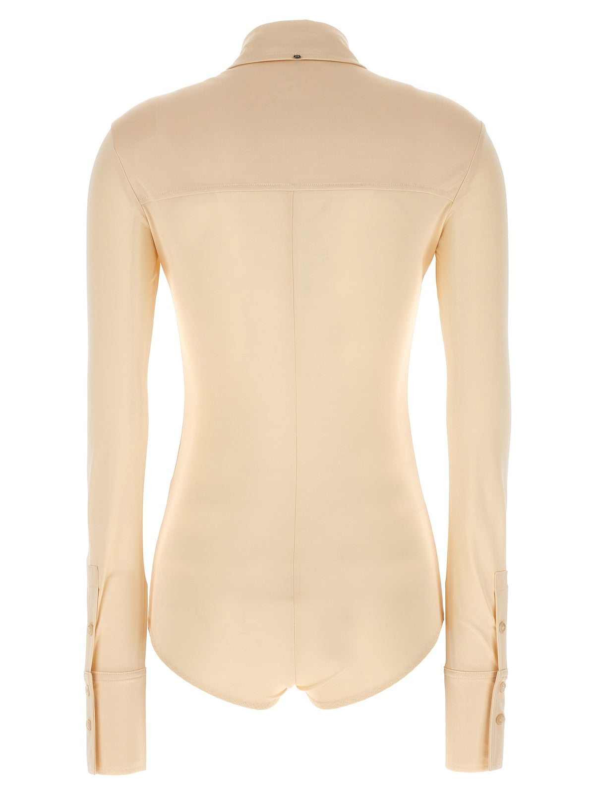 Sportmax Pera Beige Viscose Shirt-Style Bodysuit