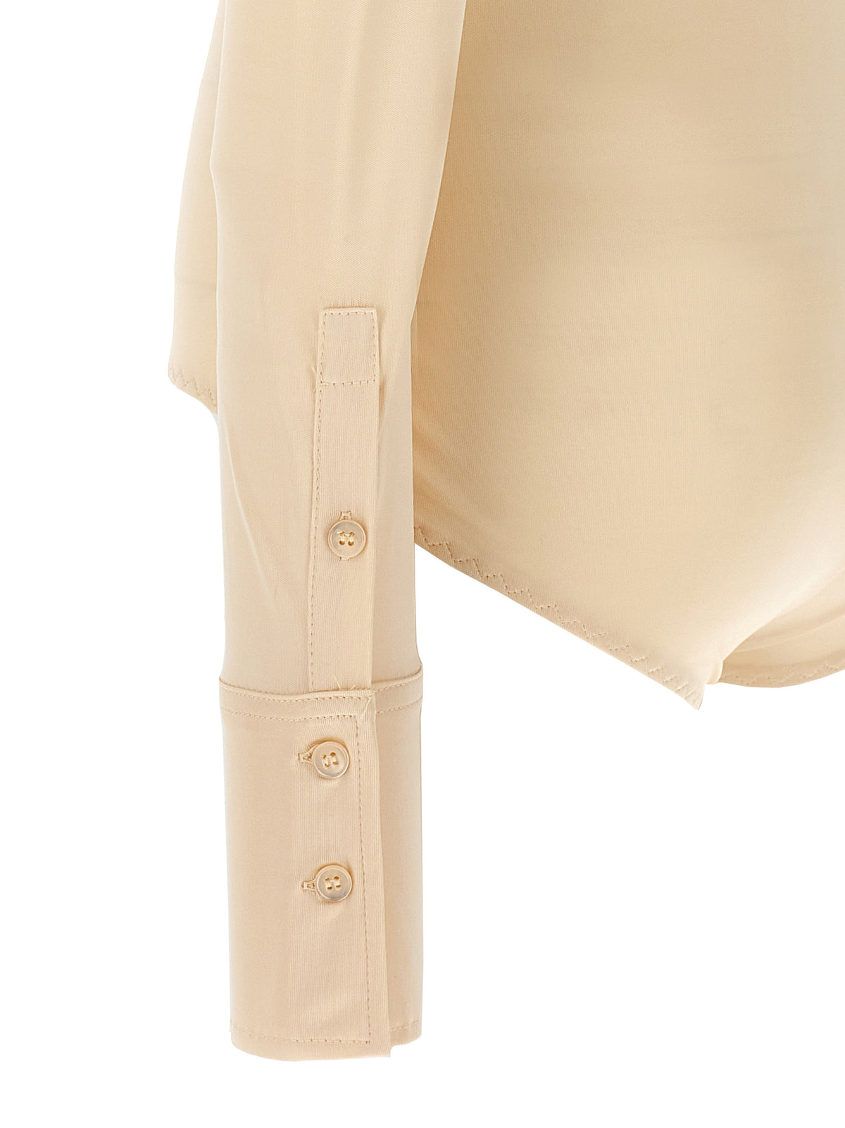 Sportmax Pera Beige Viscose Shirt-Style Bodysuit