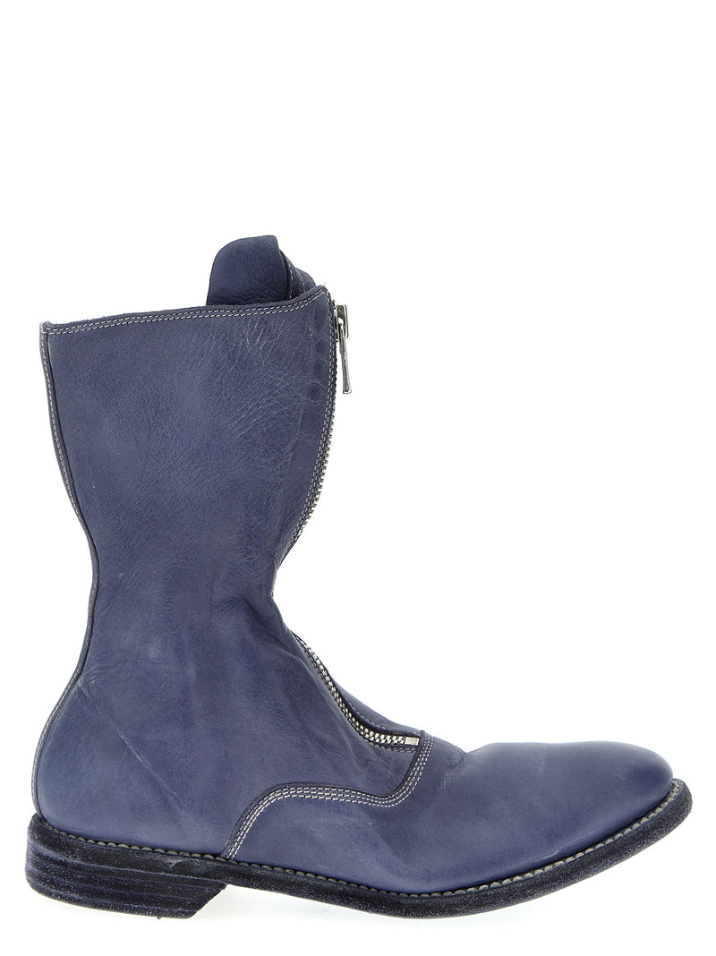 Guidi 310 Purple Leather Ankle Boots for Women