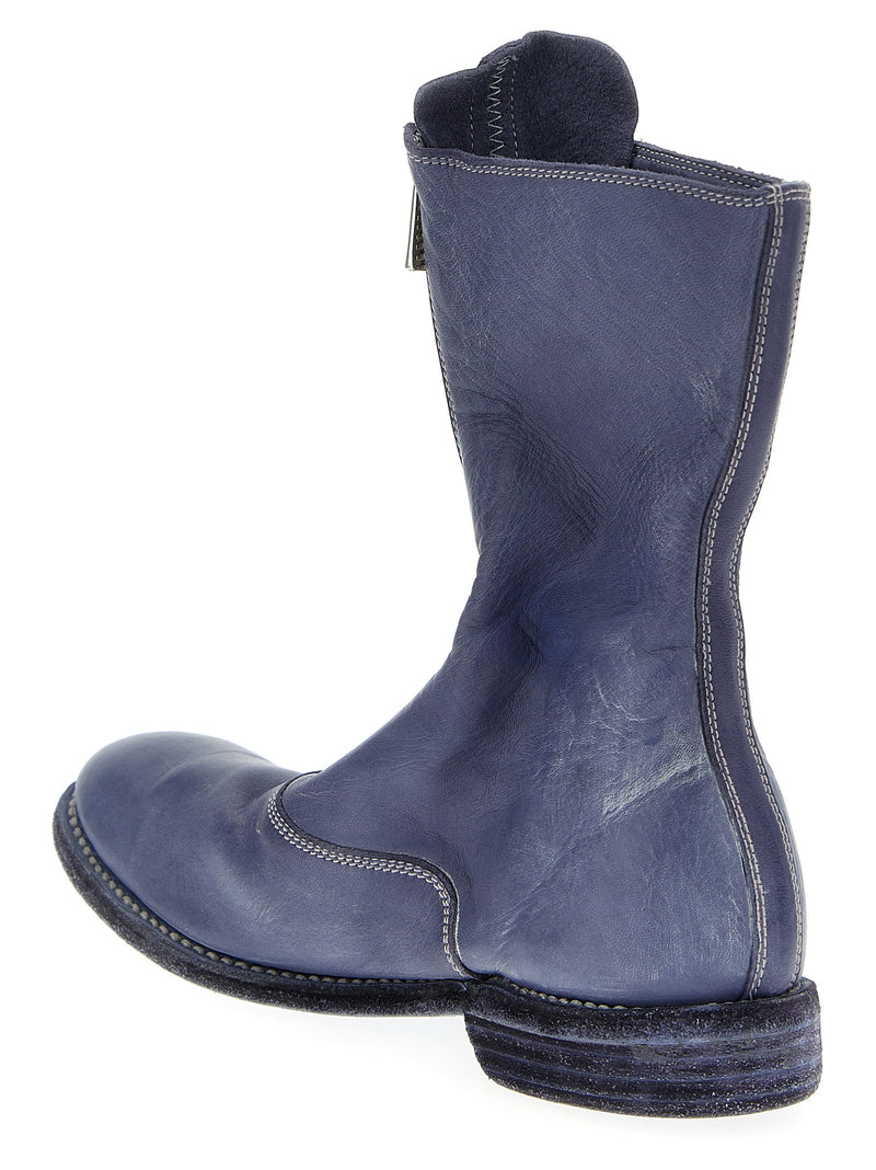 Guidi 310 Purple Leather Ankle Boots for Women