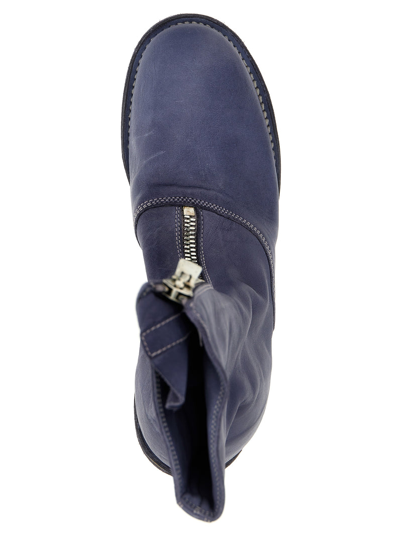 Guidi 310 Purple Leather Ankle Boots for Women