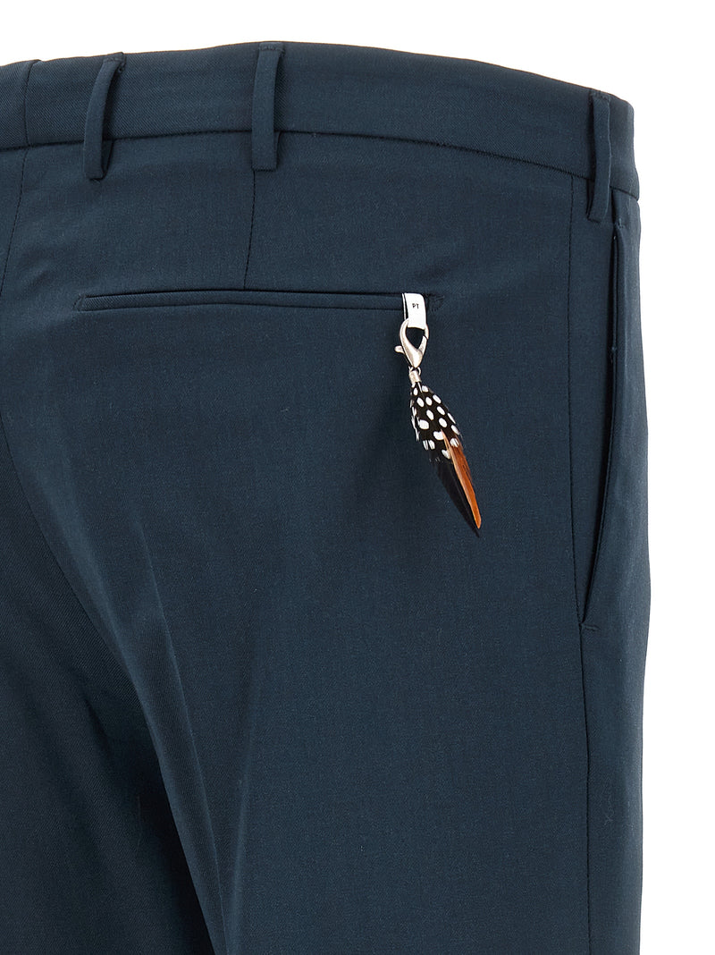 PT Torino Blue Virgin Wool Dress Pants - Dieci Model