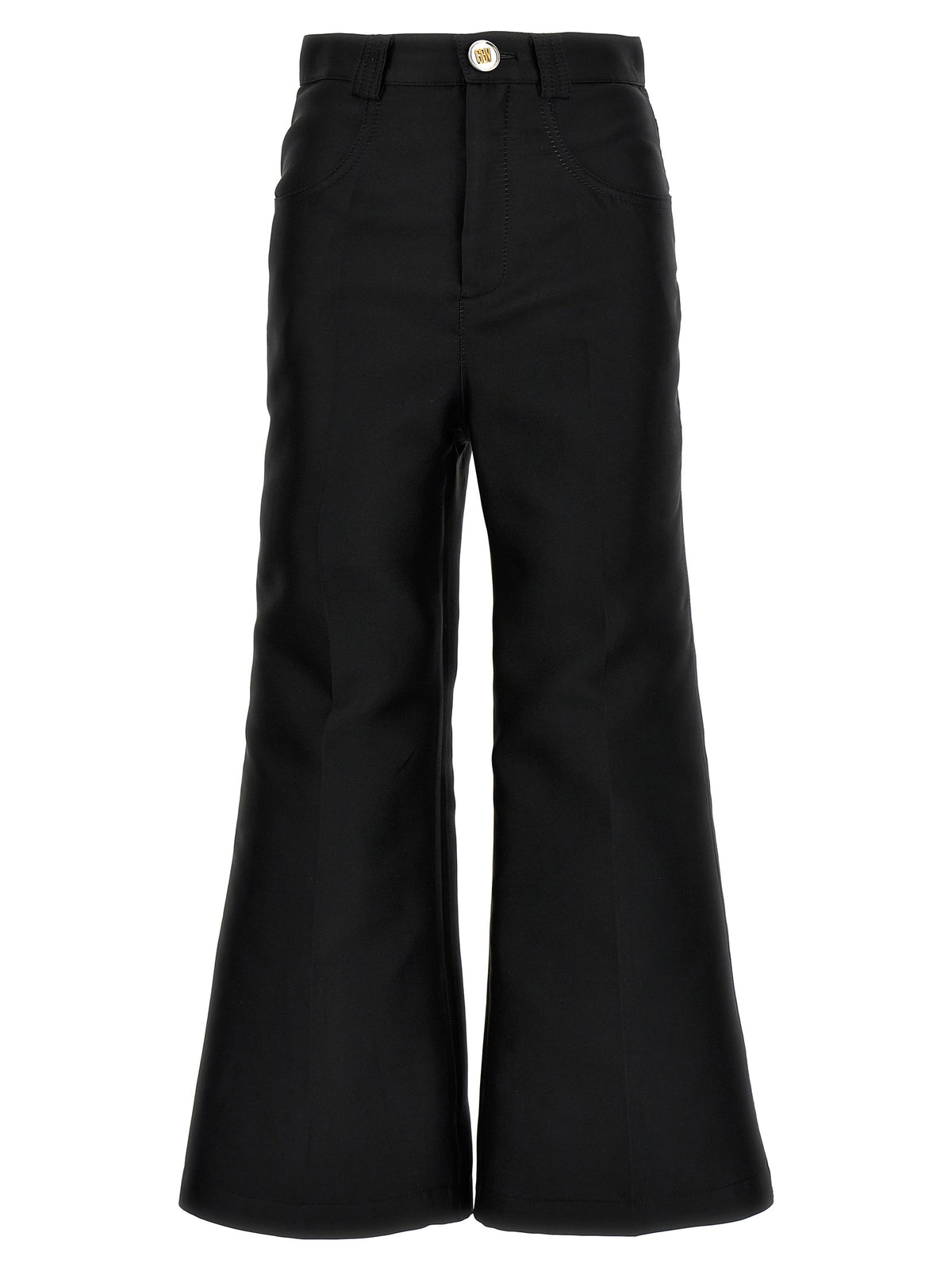 Giambattista Valli Black Silk Blend Flared Pants for Women