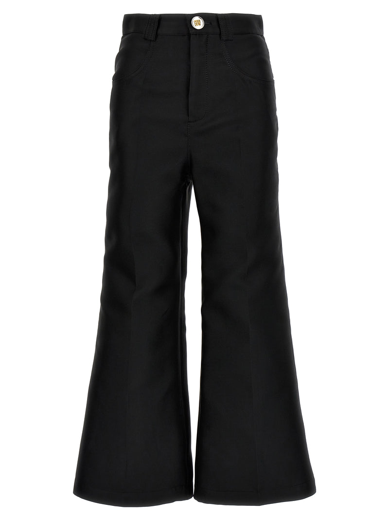 Giambattista Valli Black Silk Blend Flared Pants for Women